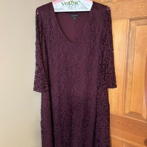 Lane Bryant burgundy lace dress, size 18/20.